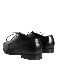 Dolce & Gabbana Black Calfskin Leather Derby Men Dress Shoes -   -  Dolce & Gabbana.