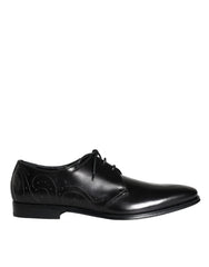 Dolce & Gabbana Black Calfskin Leather Derby Men Dress Shoes -   -  Dolce & Gabbana.