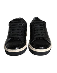 Dolce & Gabbana Black Leather Men Low Top Sneakers Shoes -   -  Dolce & Gabbana.