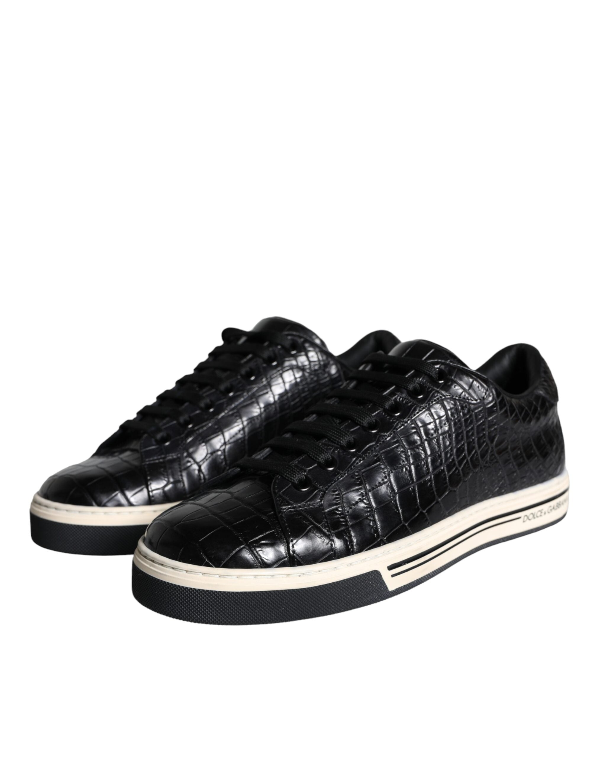Dolce & Gabbana Black Leather Men Low Top Sneakers Shoes -   -  Dolce & Gabbana. Dolce & Gabbana Black Leather Men Low Top Sneakers Shoes -   -  Dolce & Gabbana.