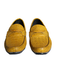 Dolce & Gabbana Yellow Leather Slip Mocassin Loafers Shoes -   -  Dolce & Gabbana.