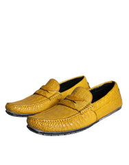 Dolce & Gabbana Yellow Leather Slip Mocassin Loafers Shoes -   -  Dolce & Gabbana.