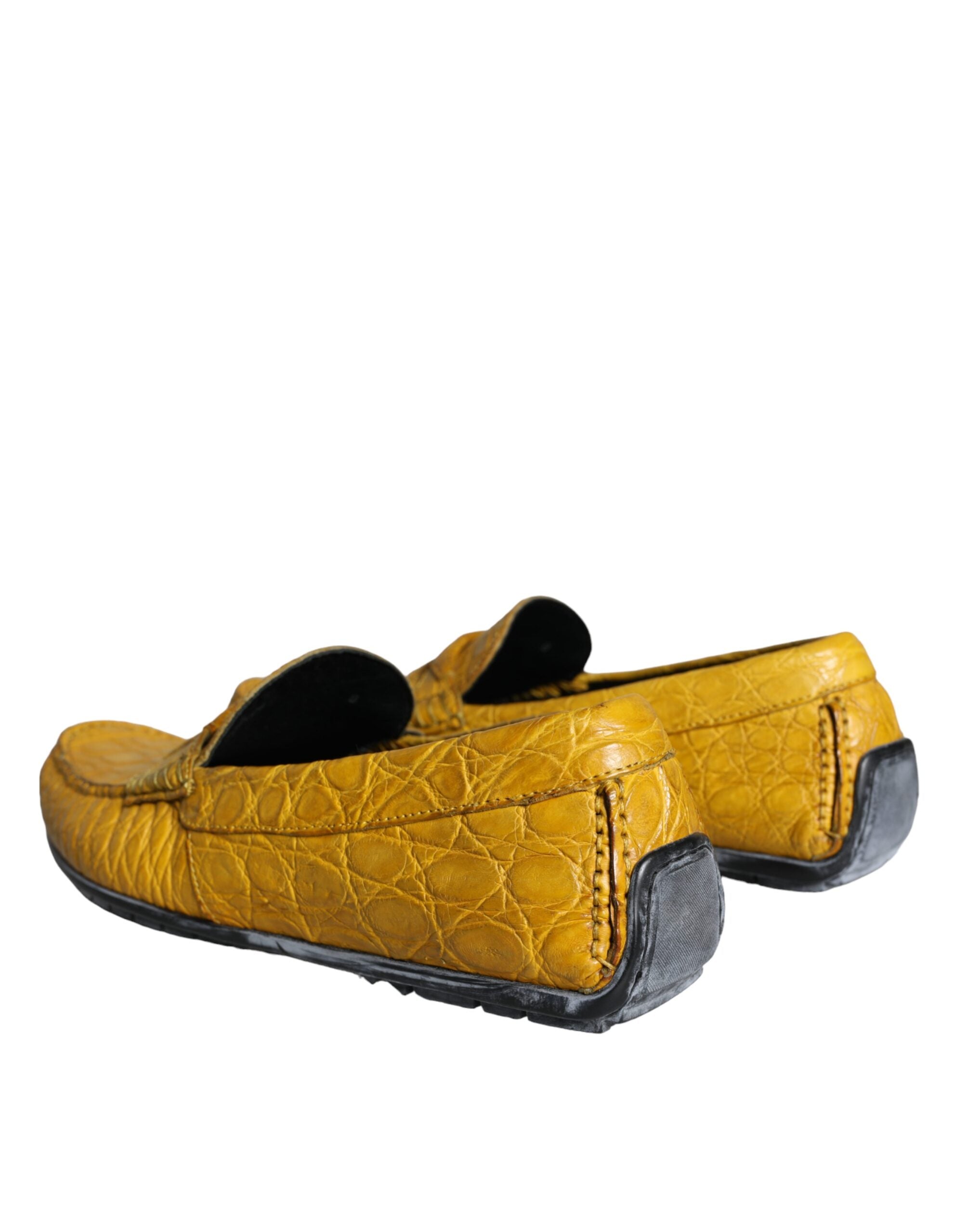 Dolce & Gabbana Yellow Leather Slip Mocassin Loafers Shoes -   -  Dolce & Gabbana. Dolce & Gabbana Yellow Leather Slip Mocassin Loafers Shoes -   -  Dolce & Gabbana.