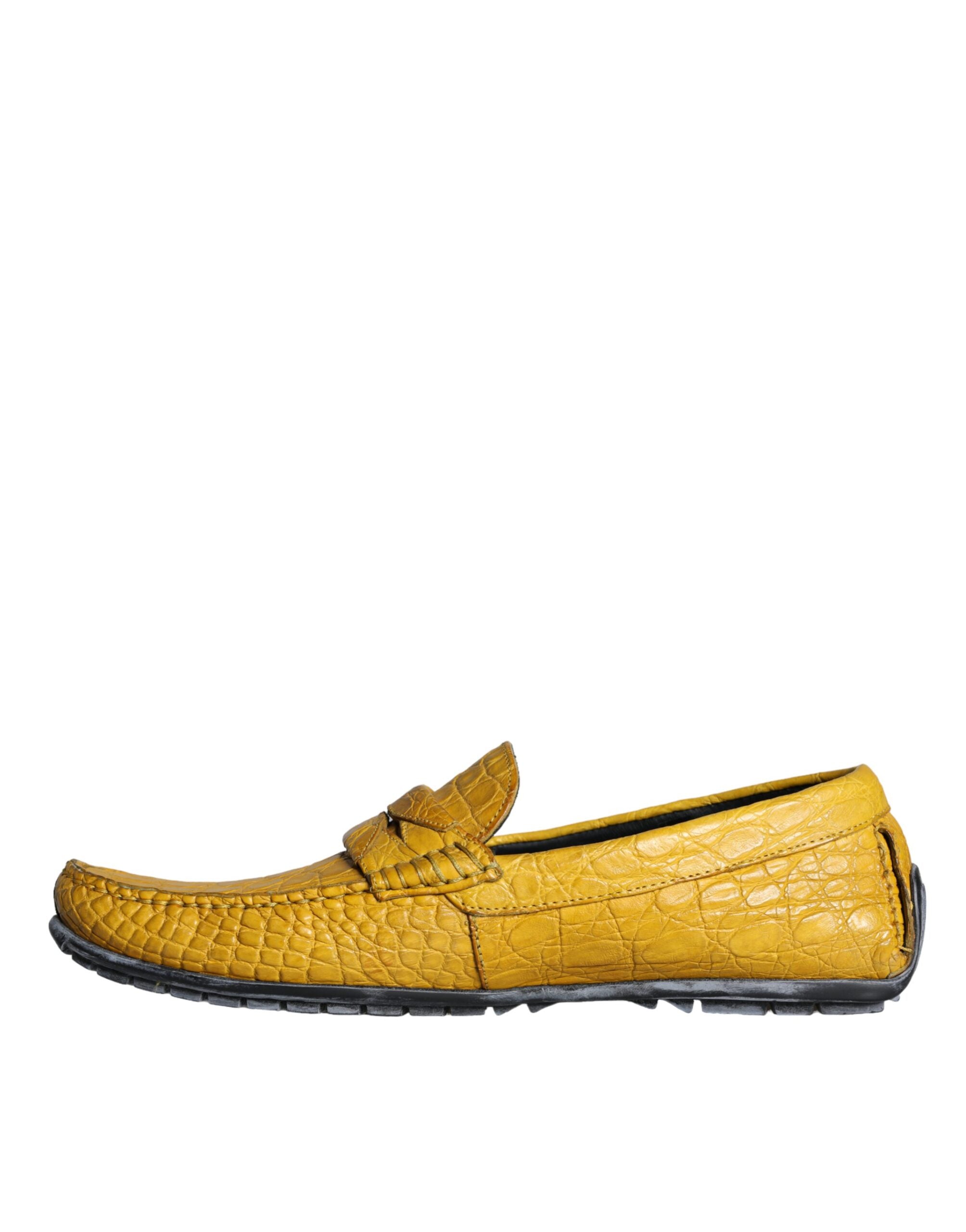 Dolce & Gabbana Yellow Leather Slip Mocassin Loafers Shoes -   -  Dolce & Gabbana. Dolce & Gabbana Yellow Leather Slip Mocassin Loafers Shoes -   -  Dolce & Gabbana.
