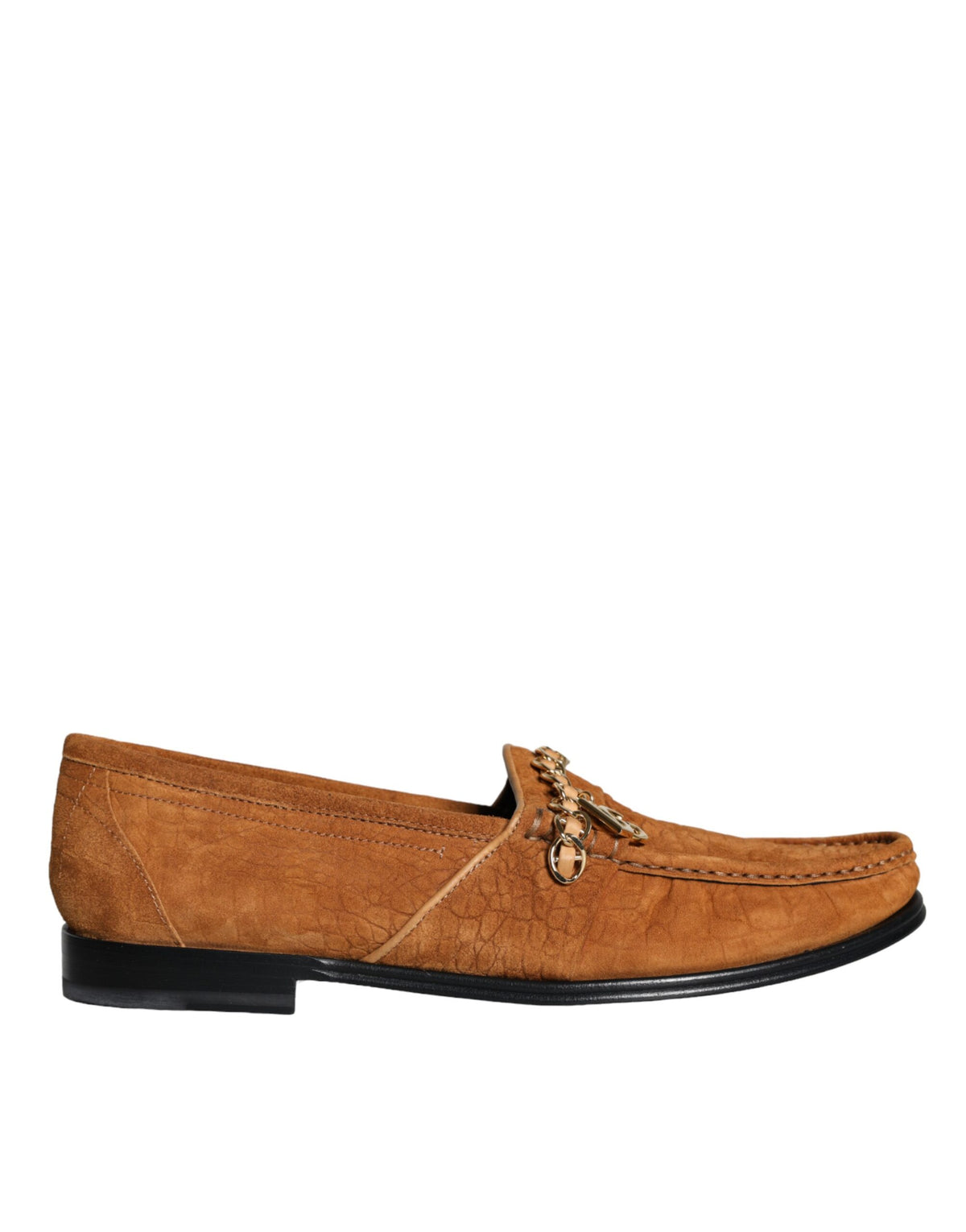Dolce & Gabbana Brown Velvet Leather Logo Mocassin Slip On Shoes -   -  Dolce & Gabbana.