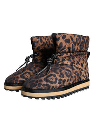 Dolce & Gabbana Brown Leopard Ankle Boots Padded Shoes -   -  Dolce & Gabbana.