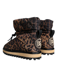 Dolce & Gabbana Brown Leopard Ankle Boots Padded Shoes -   -  Dolce & Gabbana.