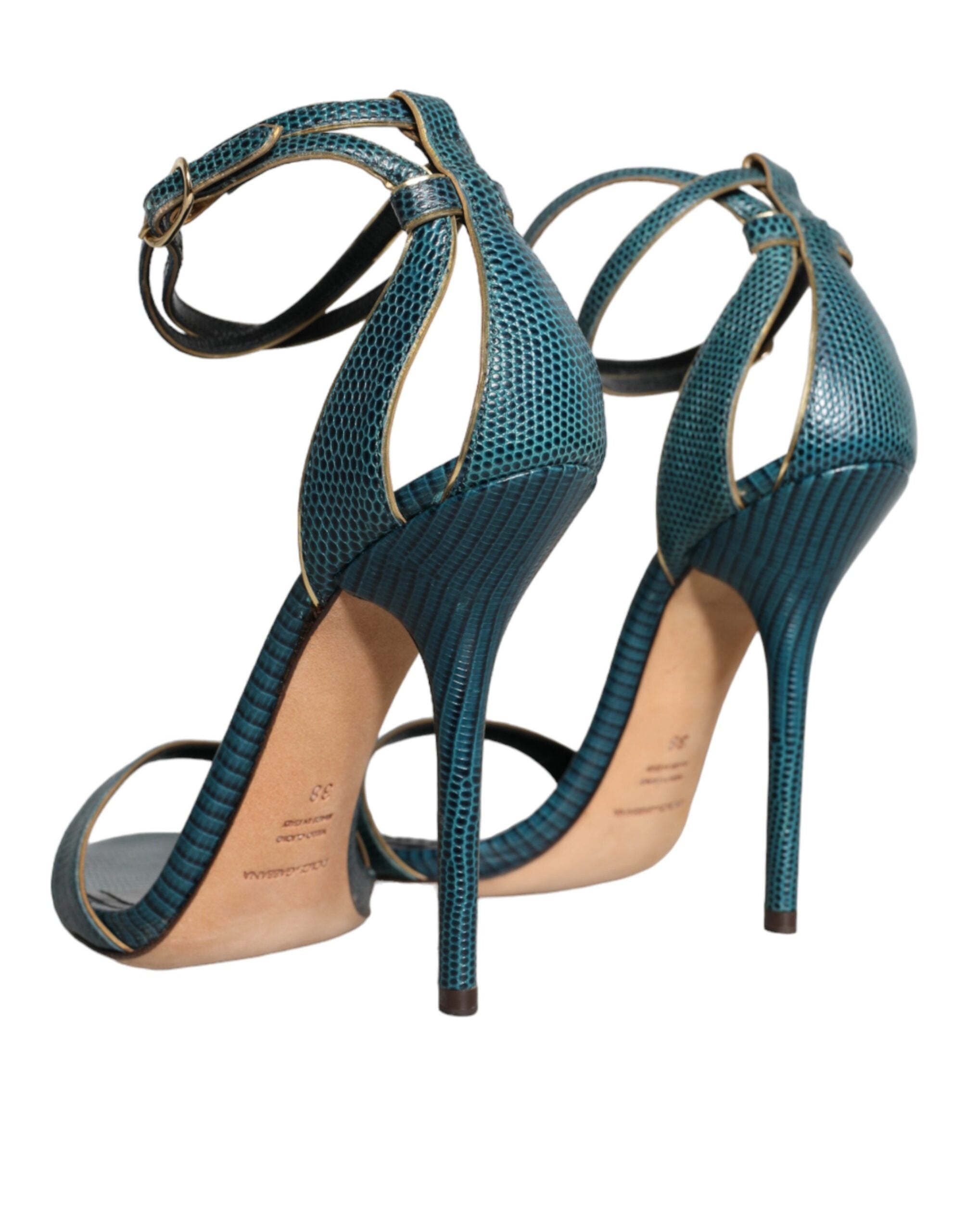 Dolce & Gabbana Dark Green Calf Leather Heels Sandals Shoes -   -  Dolce & Gabbana. Dolce & Gabbana Dark Green Calf Leather Heels Sandals Shoes -   -  Dolce & Gabbana.