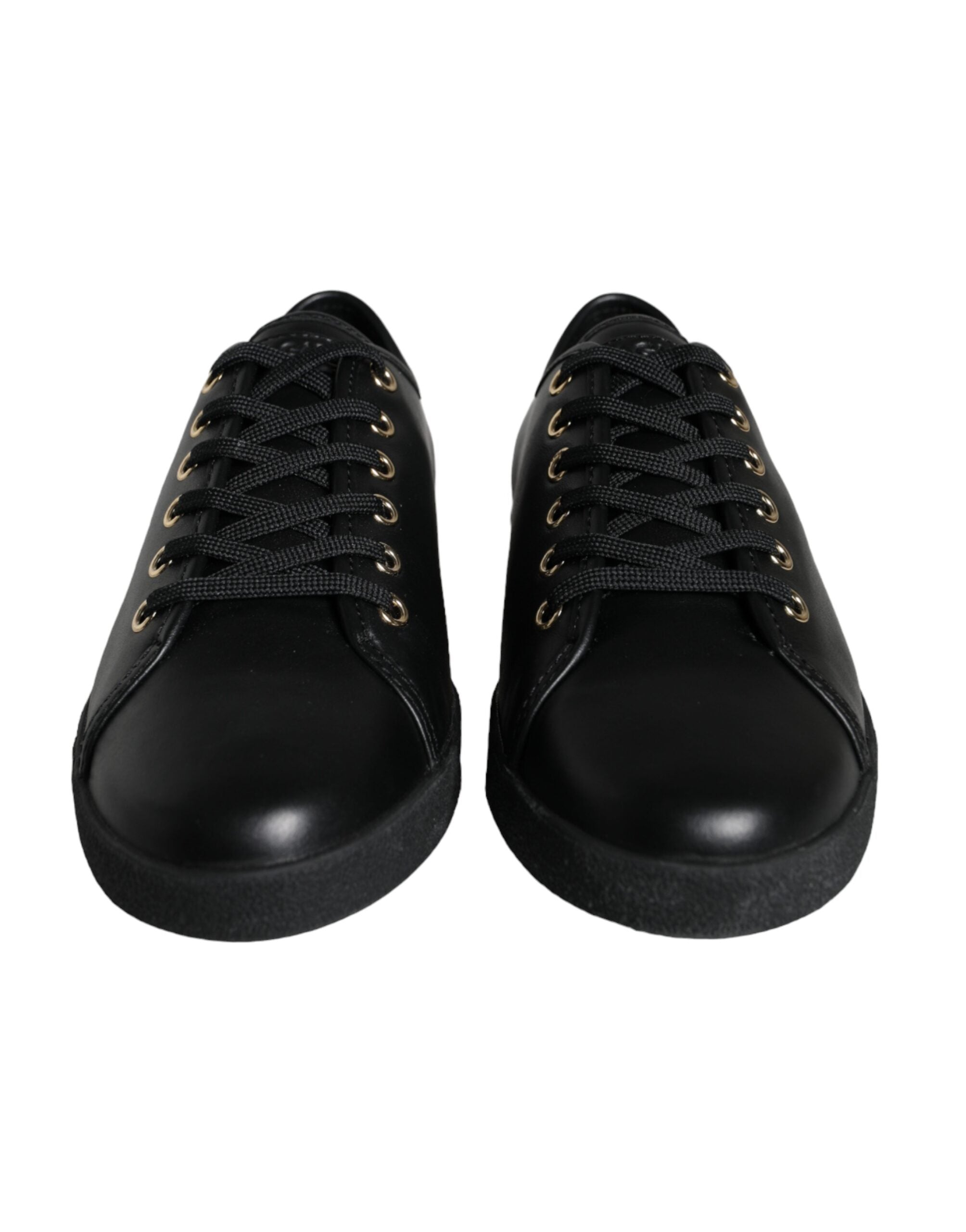 Dolce & Gabbana Black Gold Leather Classic Sneakers Shoes -   -  Dolce & Gabbana. Dolce & Gabbana Black Gold Leather Classic Sneakers Shoes -   -  Dolce & Gabbana.