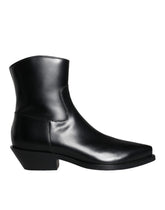 Dolce & Gabbana Black Leather Ankle Boots Booties Shoes -   -  Dolce & Gabbana.