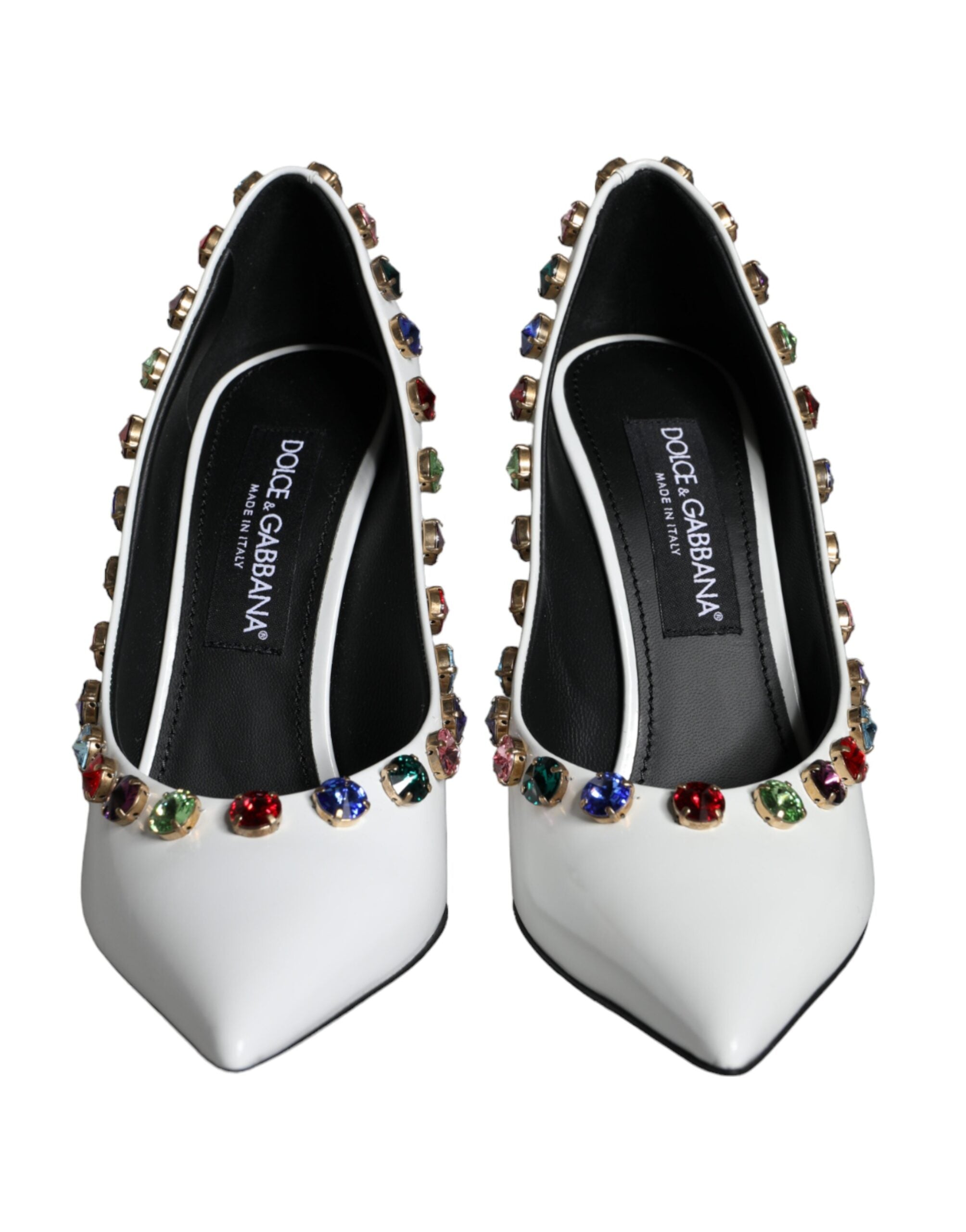 Dolce & Gabbana White Crystal Leather High Heels Pumps Shoes -   -  Dolce & Gabbana. Dolce & Gabbana White Crystal Leather High Heels Pumps Shoes -   -  Dolce & Gabbana.