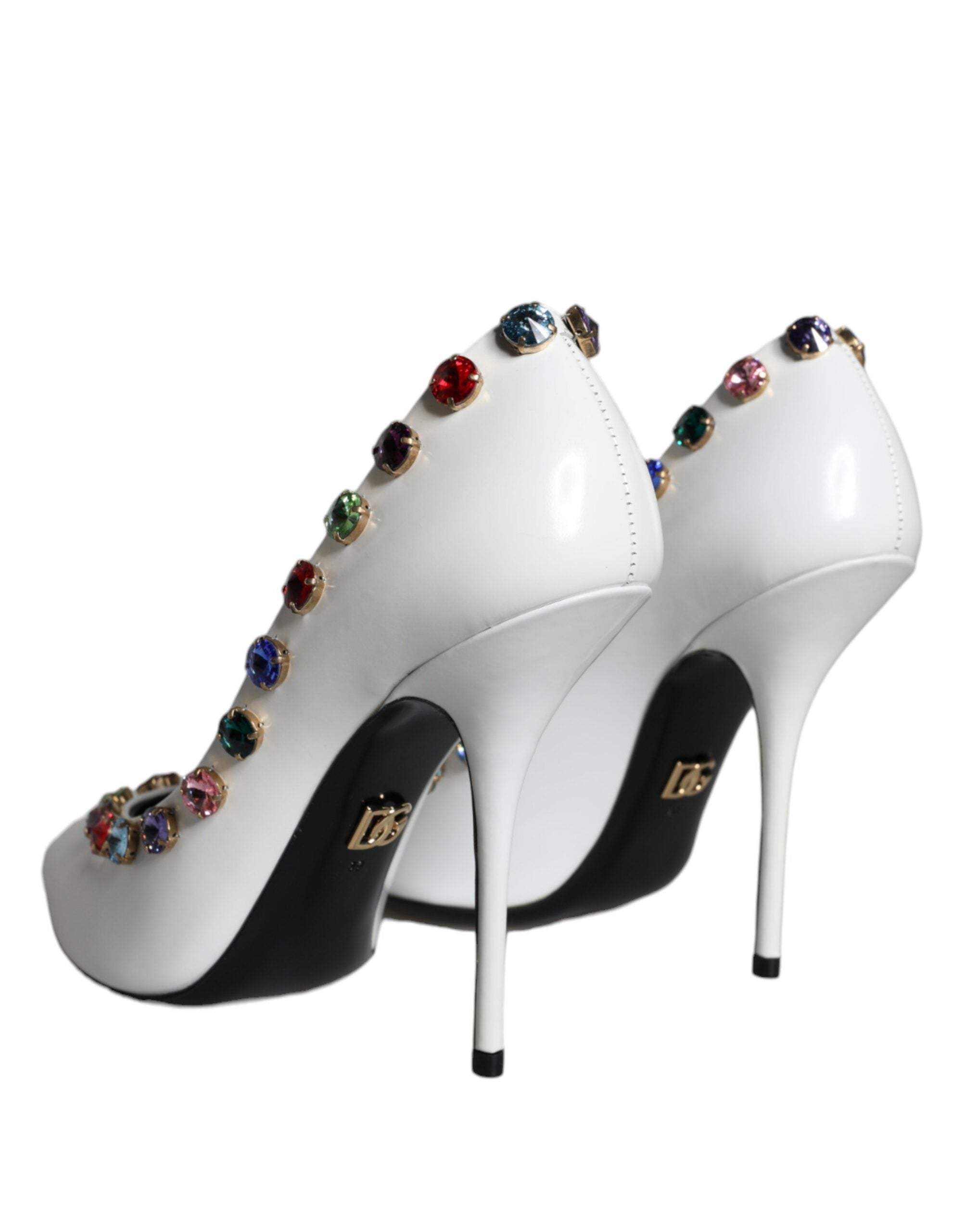 Dolce & Gabbana White Crystal Leather High Heels Pumps Shoes -   -  Dolce & Gabbana. Dolce & Gabbana White Crystal Leather High Heels Pumps Shoes -   -  Dolce & Gabbana.