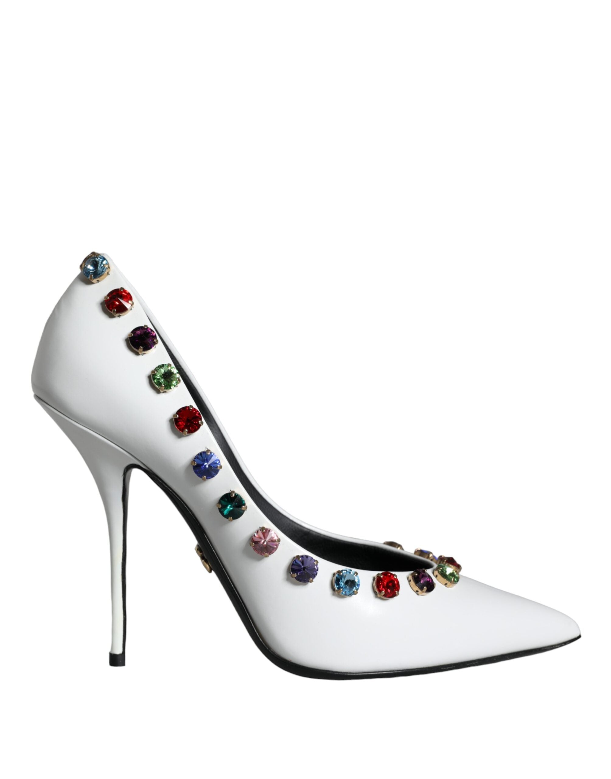 Dolce & Gabbana White Crystal Leather High Heels Pumps Shoes -   -  Dolce & Gabbana.