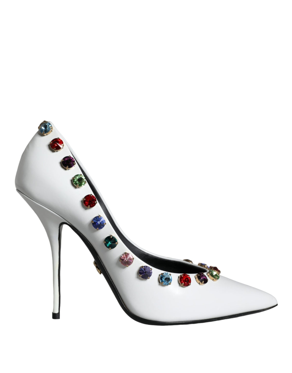 Dolce & Gabbana White Crystal Leather High Heels Pumps Shoes -   -  Dolce & Gabbana.