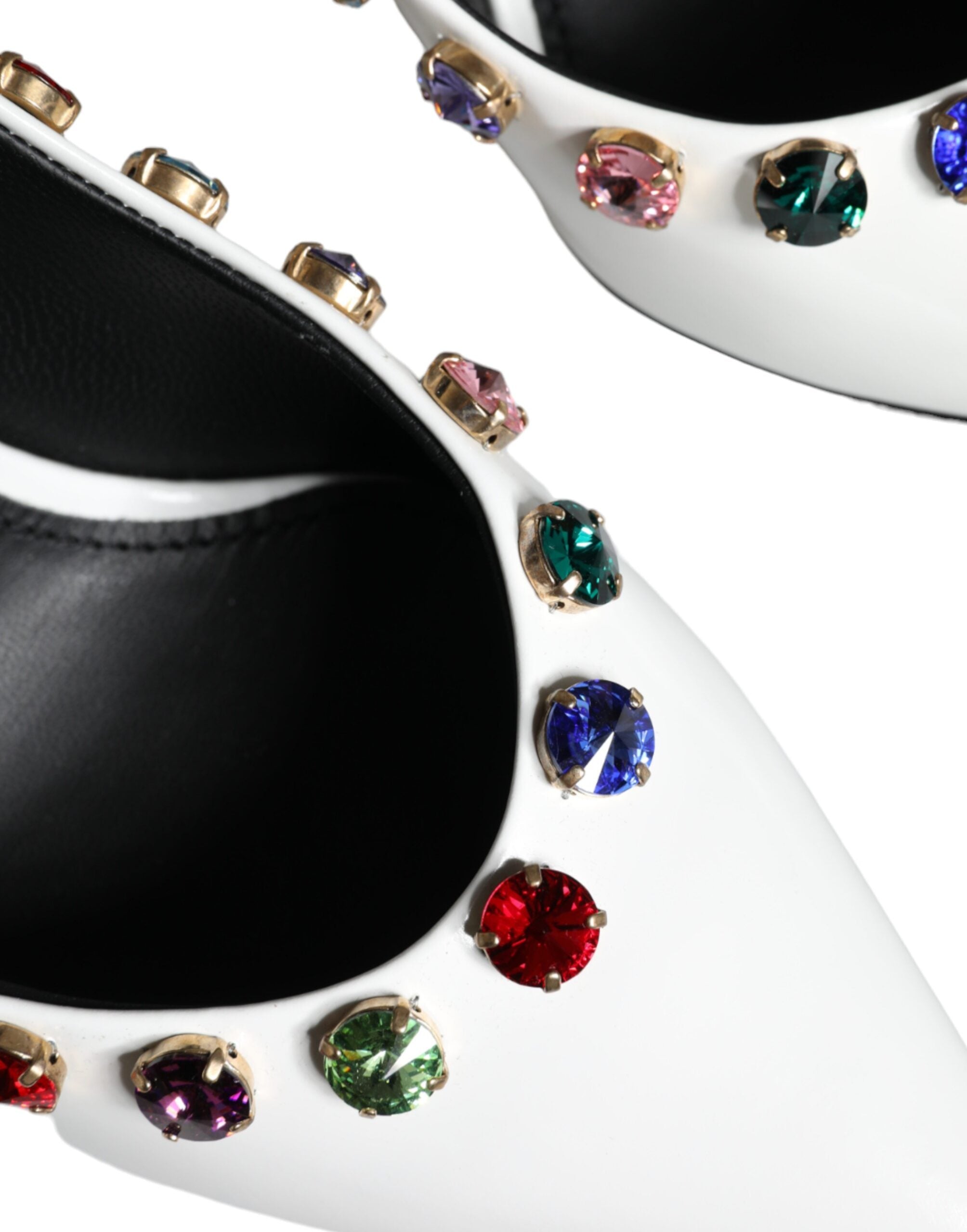 Dolce & Gabbana White Crystal Leather High Heels Pumps Shoes -   -  Dolce & Gabbana. Dolce & Gabbana White Crystal Leather High Heels Pumps Shoes -   -  Dolce & Gabbana.