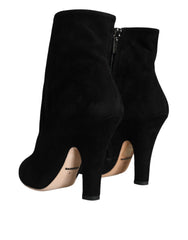 Dolce & Gabbana Black Suede Leather Mid Calf Boots Shoes -   -  Dolce & Gabbana.