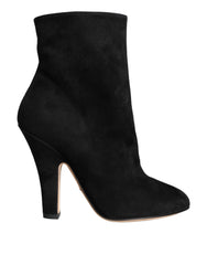 Dolce & Gabbana Black Suede Leather Mid Calf Boots Shoes -   -  Dolce & Gabbana.