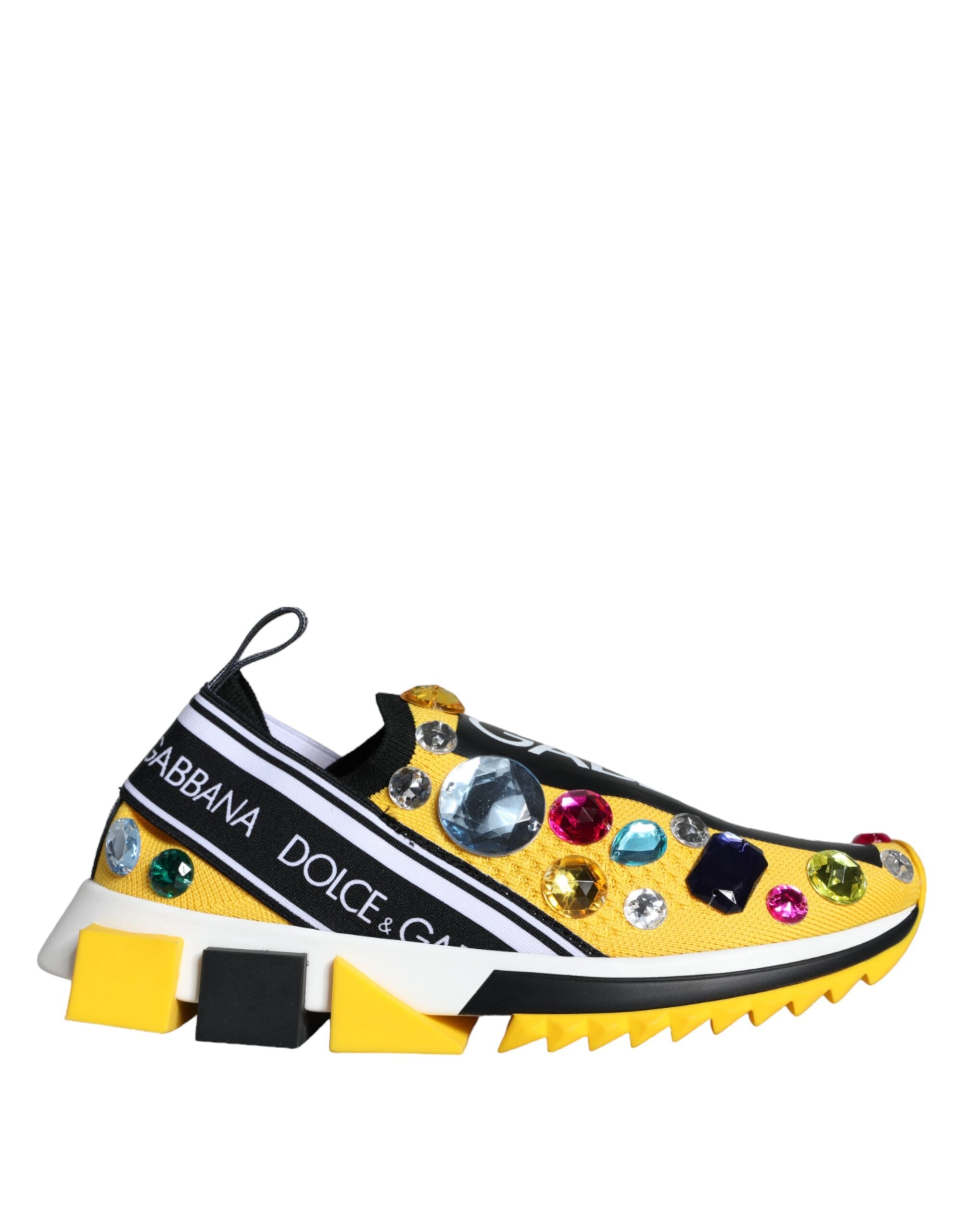 Dolce & Gabbana Yellow Sorrento Crystals Sneakers Womens Shoes -   -  Dolce & Gabbana.
