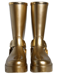 Dolce & Gabbana Metallic Gold Rubber PVC Rain Boots Shoes -   -  Dolce & Gabbana.