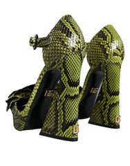 Dolce & Gabbana Green Exotic Leather Ankle Strap Heels Sandals Shoes -   -  Dolce & Gabbana.