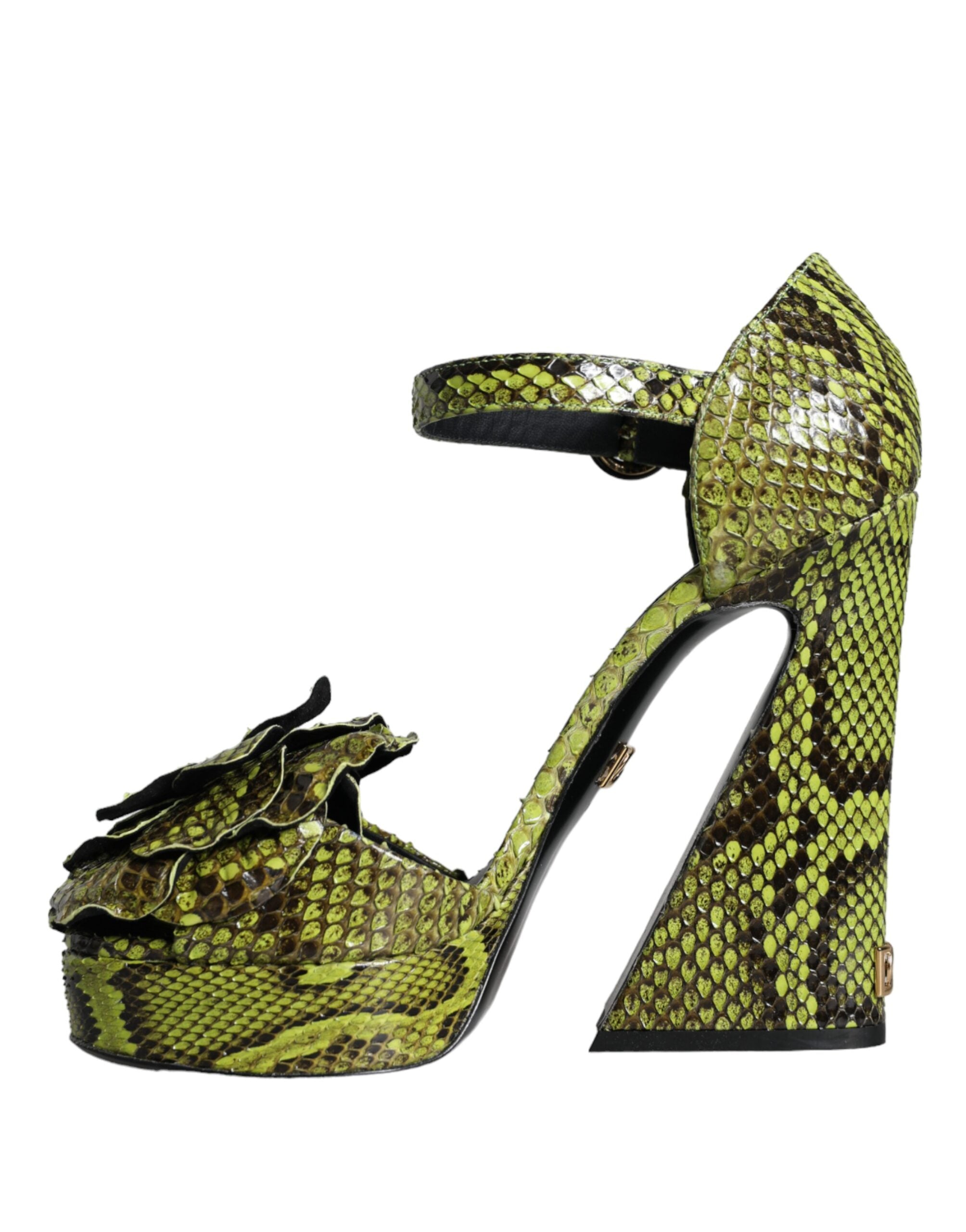 Dolce & Gabbana Green Exotic Leather Ankle Strap Heels Sandals Shoes -   -  Dolce & Gabbana. Dolce & Gabbana Green Exotic Leather Ankle Strap Heels Sandals Shoes -   -  Dolce & Gabbana.