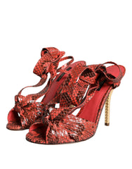 Dolce & Gabbana Coral Exotic Leather Heels Sandals Shoes -   -  Dolce & Gabbana.