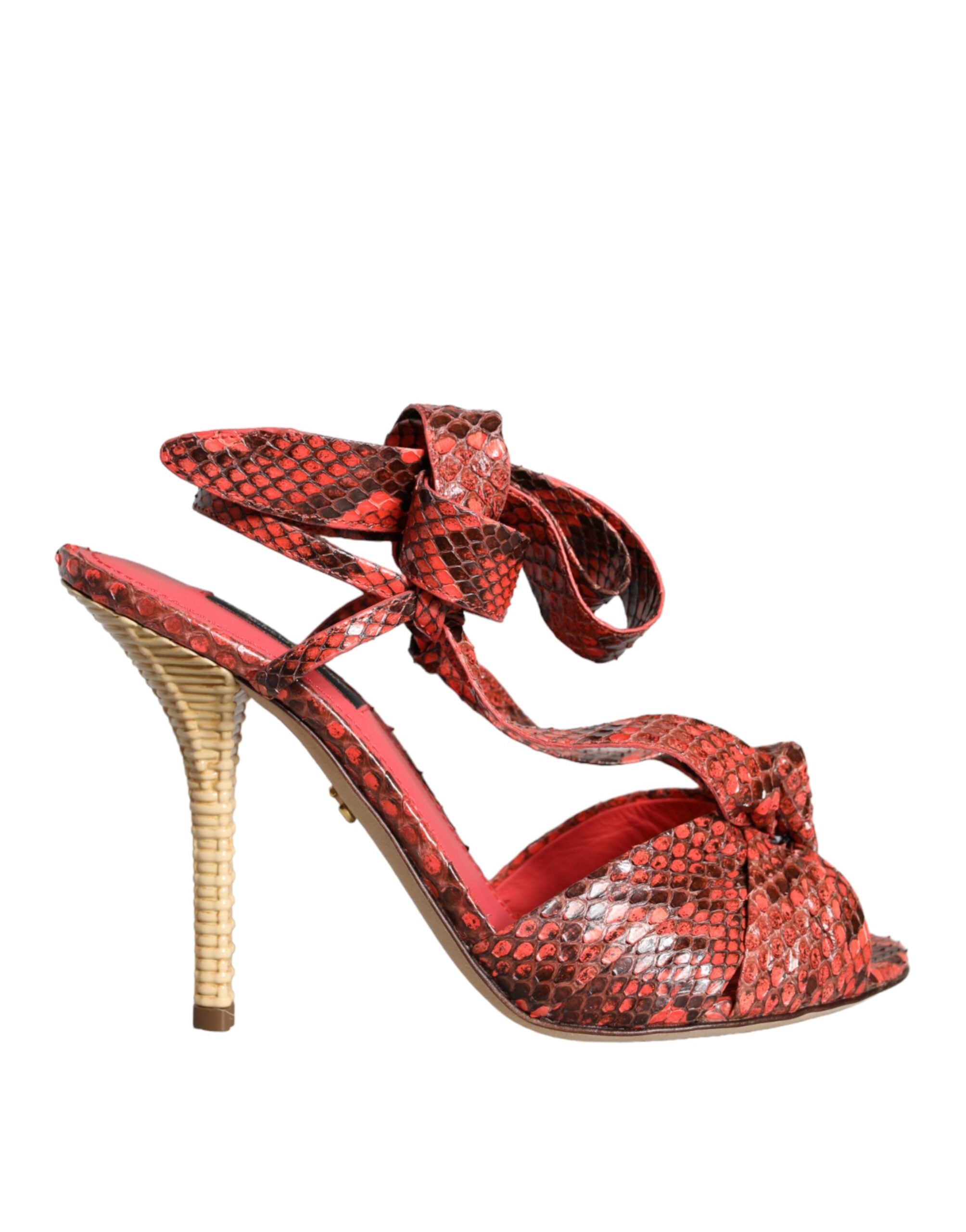 Dolce & Gabbana Coral Exotic Leather Heels Sandals Shoes -   -  Dolce & Gabbana.