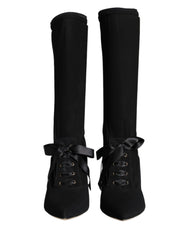 Dolce & Gabbana Black Stiletto Heels Mid Calf Boots Shoes -   -  Dolce & Gabbana.