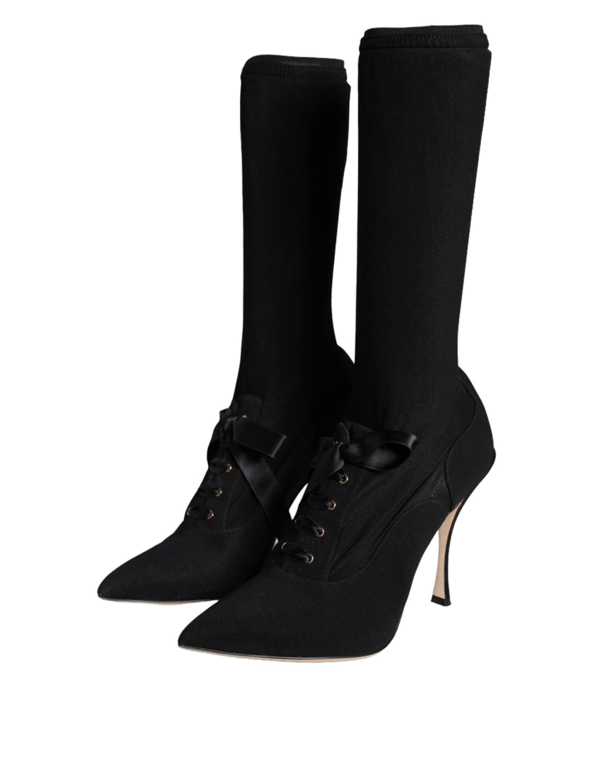 Dolce & Gabbana Black Stiletto Heels Mid Calf Boots Shoes -   -  Dolce & Gabbana. Dolce & Gabbana Black Stiletto Heels Mid Calf Boots Shoes -   -  Dolce & Gabbana.