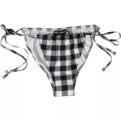 Dolce & Gabbana Black White Check Swimwear Beachwear Bottom Bikini -   -  Dolce & Gabbana.