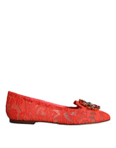 Dolce & Gabbana Coral Lace Crystal Ballet Flats Loafers Shoes -   -  Dolce & Gabbana.