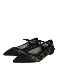 Dolce & Gabbana Black Taormina Lace Bellucci Flats Shoes -   -  Dolce & Gabbana.