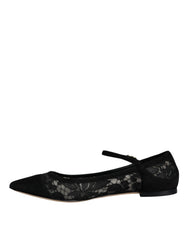 Dolce & Gabbana Black Taormina Lace Bellucci Flats Shoes -   -  Dolce & Gabbana.