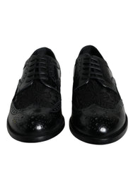 Dolce & Gabbana Black Leather Floral Lace Dress Formal Shoes -   -  Dolce & Gabbana.