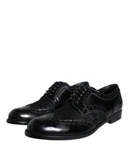 Dolce & Gabbana Black Leather Floral Lace Dress Formal Shoes -   -  Dolce & Gabbana.