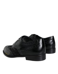 Dolce & Gabbana Black Leather Floral Lace Dress Formal Shoes -   -  Dolce & Gabbana.