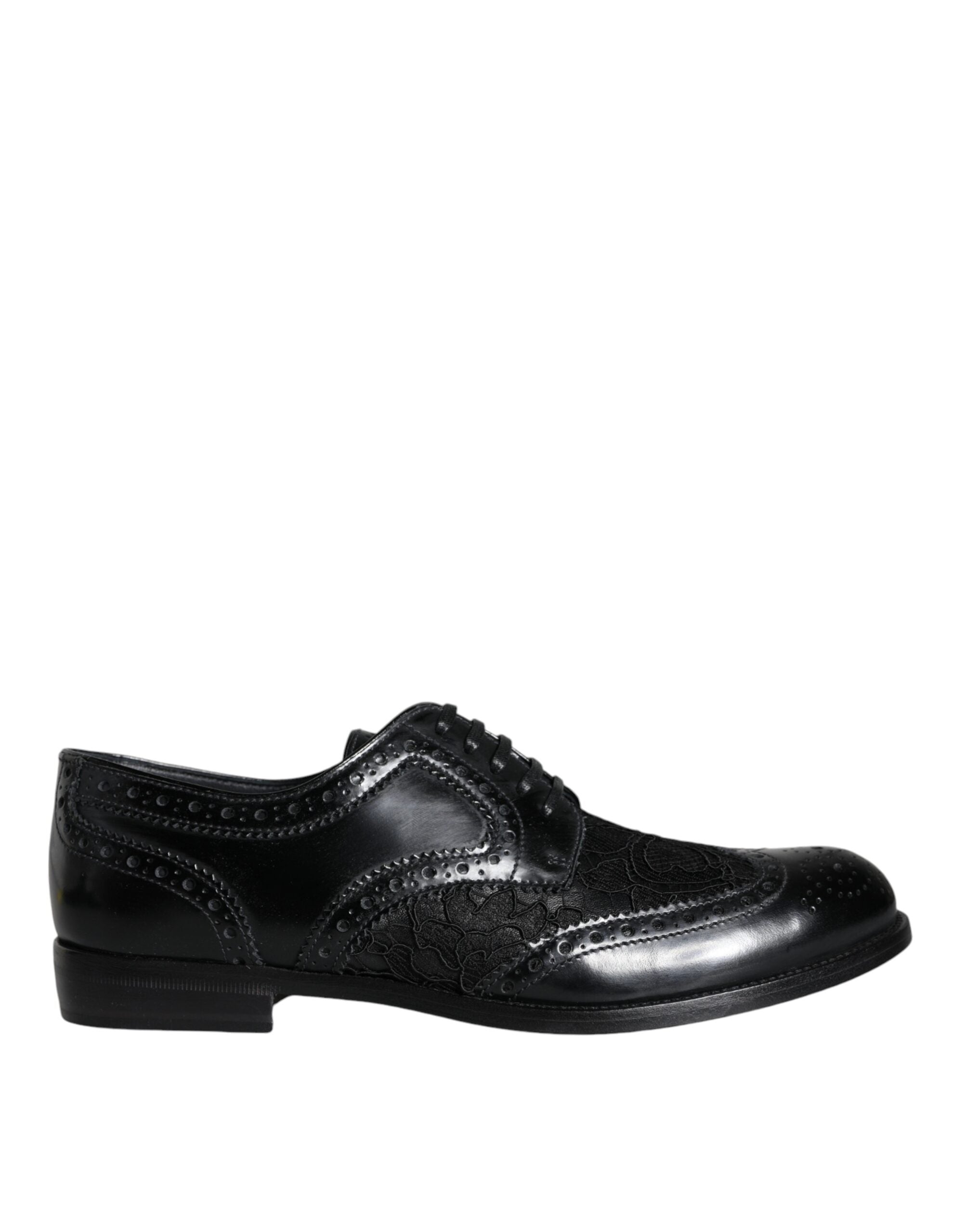Dolce & Gabbana Black Leather Floral Lace Dress Formal Shoes -   -  Dolce & Gabbana. Dolce & Gabbana Black Leather Floral Lace Dress Formal Shoes -   -  Dolce & Gabbana.