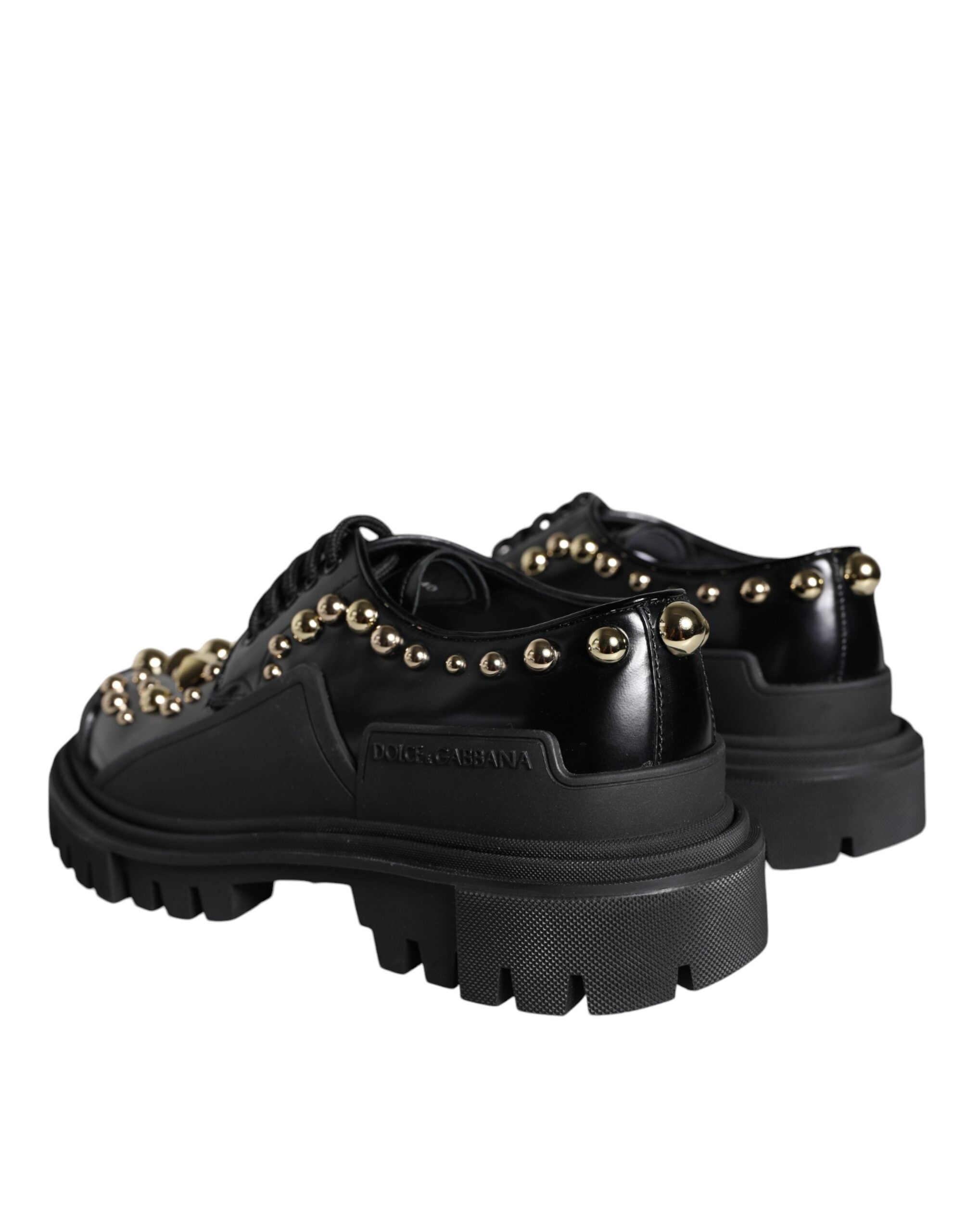 Dolce & Gabbana Black Leather Trekking Derby Embellished Shoes -   -  Dolce & Gabbana. Dolce & Gabbana Black Leather Trekking Derby Embellished Shoes -   -  Dolce & Gabbana.