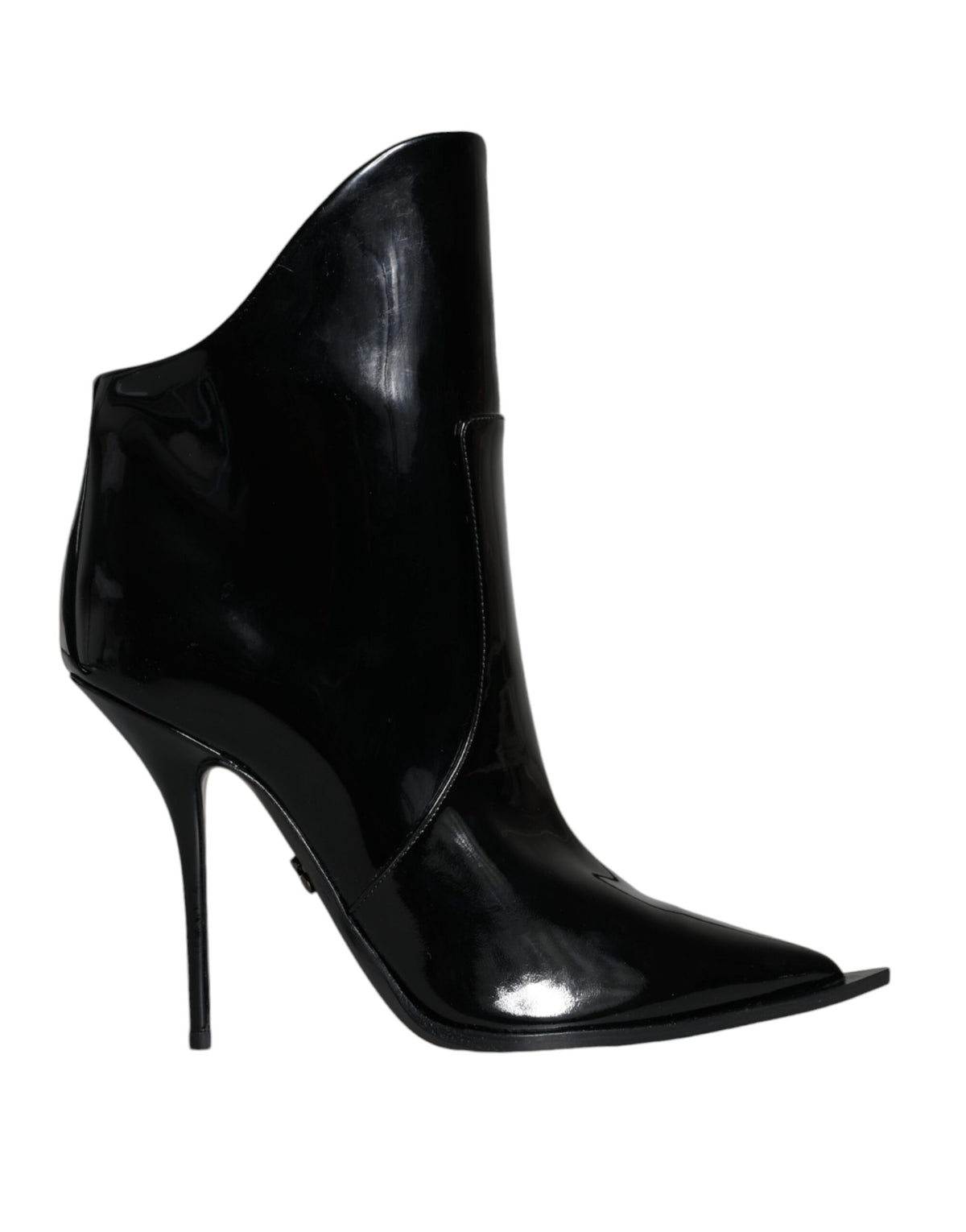 Dolce & Gabbana Black Patent Leather Pointed Ankle Boots Shoes -   -  Dolce & Gabbana.