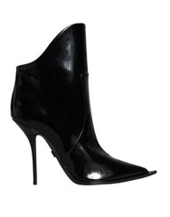 Dolce & Gabbana Black Patent Leather Pointed Ankle Boots Shoes -   -  Dolce & Gabbana.
