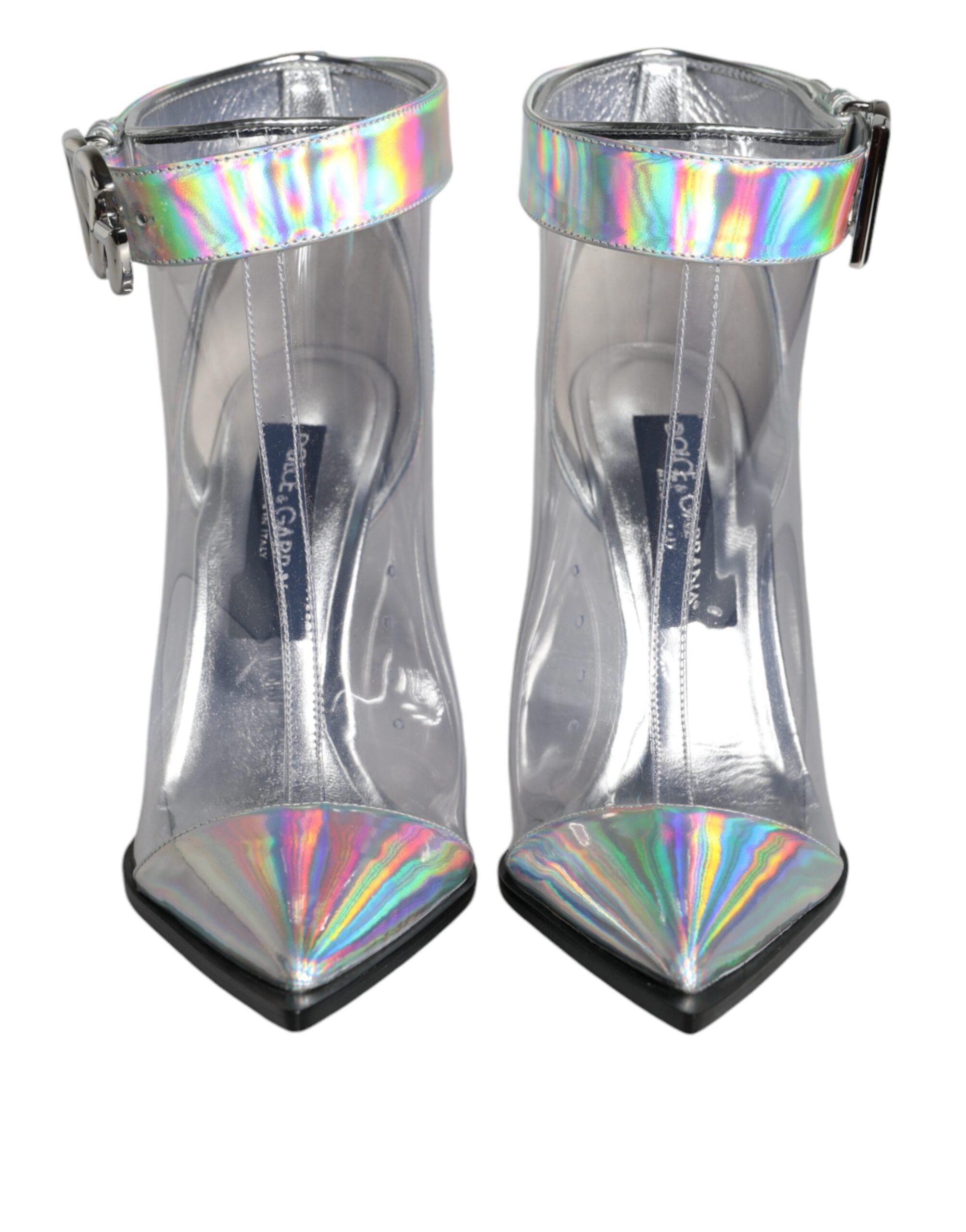 Dolce & Gabbana Silver Iridescent PVC Pointed Short Boots Shoes -   -  Dolce & Gabbana. Dolce & Gabbana Silver Iridescent PVC Pointed Short Boots Shoes -   -  Dolce & Gabbana.