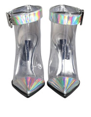 Dolce & Gabbana Silver Iridescent PVC Pointed Short Boots Shoes -   -  Dolce & Gabbana.