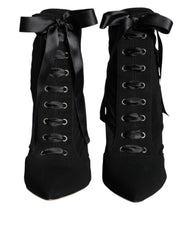 Dolce & Gabbana Black Jersey Stretch Ankle Booties Shoes -   -  Dolce & Gabbana.