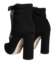 Dolce & Gabbana Black Jersey Stretch Ankle Booties Shoes -   -  Dolce & Gabbana.