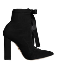 Dolce & Gabbana Black Jersey Stretch Ankle Booties Shoes -   -  Dolce & Gabbana.