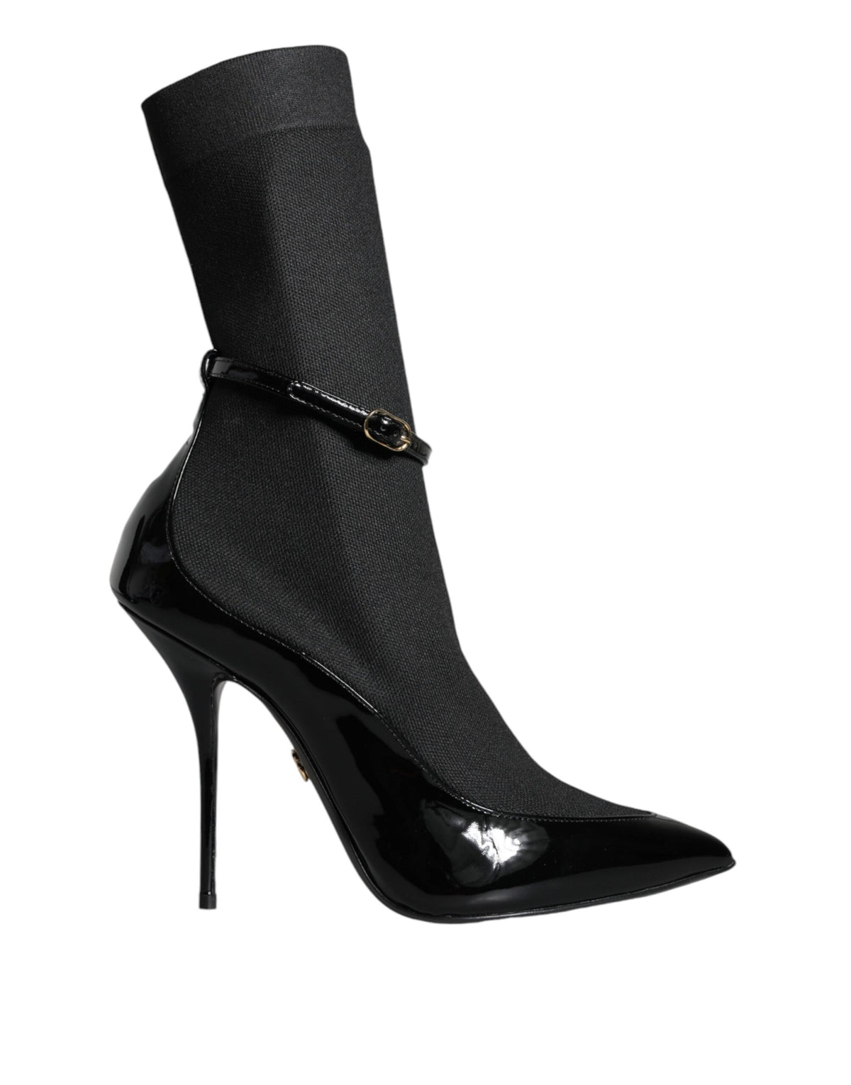 Dolce & Gabbana Black Leather Stilettos Booties Socks Shoes -   -  Dolce & Gabbana.