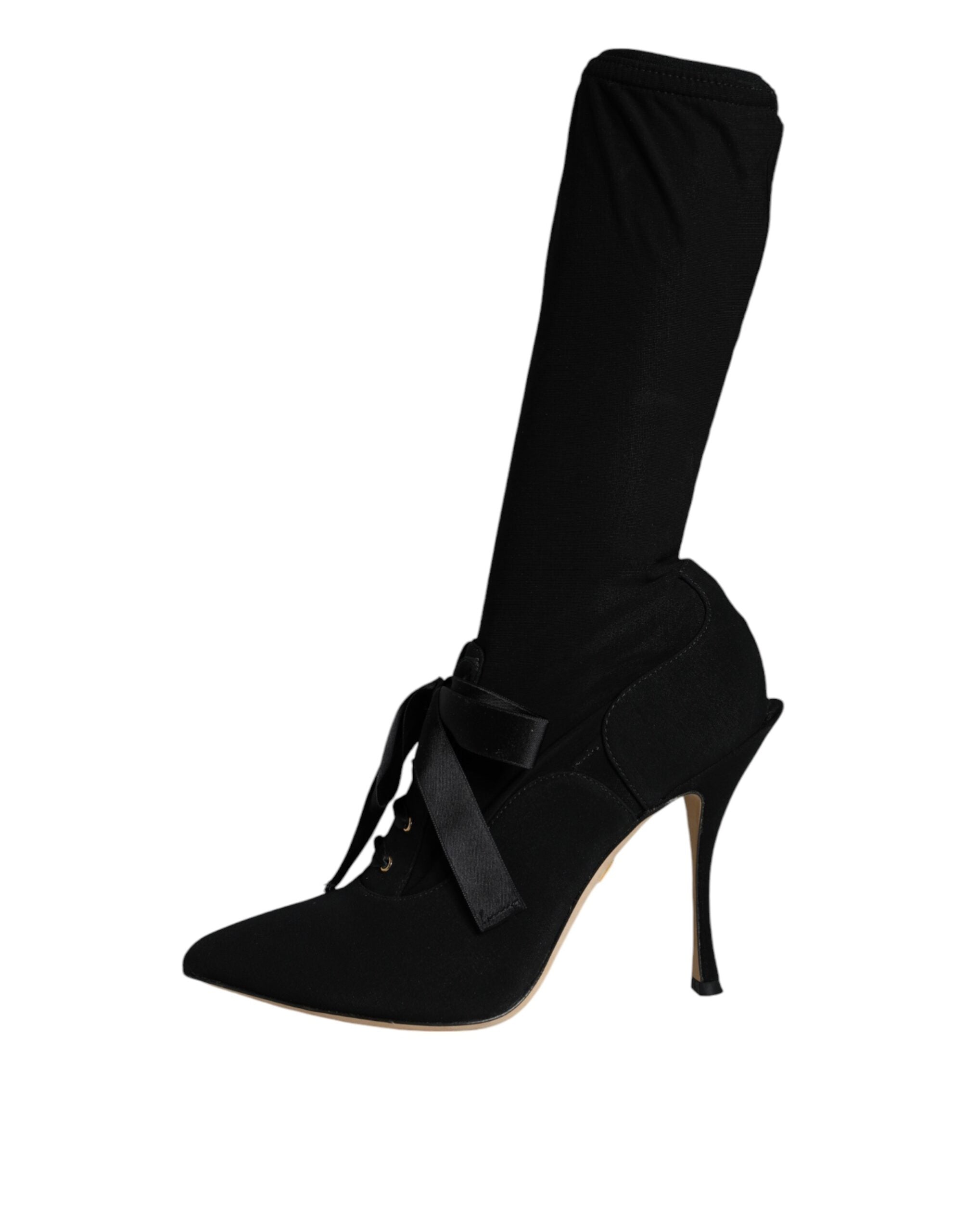 Dolce & Gabbana Black Stiletto Heels Mid Calf Boots Shoes -   -  Dolce & Gabbana. Dolce & Gabbana Black Stiletto Heels Mid Calf Boots Shoes -   -  Dolce & Gabbana.