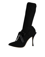 Dolce & Gabbana Black Stiletto Heels Mid Calf Boots Shoes -   -  Dolce & Gabbana.