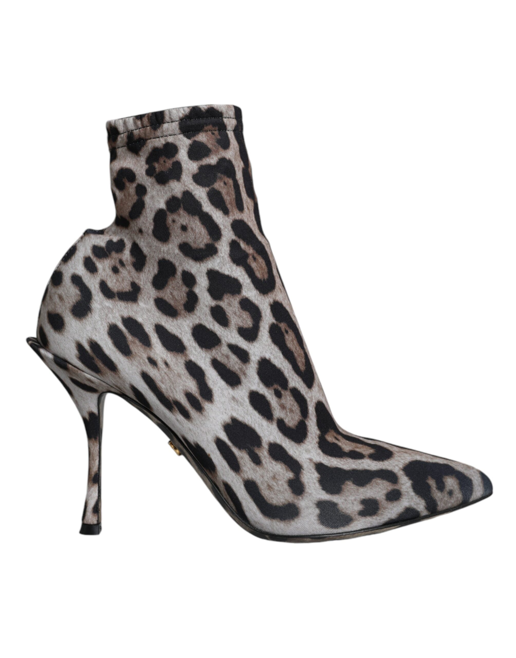Dolce & Gabbana Gray Leopard Stretch Heels Ankle Boots Shoes -   -  Dolce & Gabbana. Dolce & Gabbana Gray Leopard Stretch Heels Ankle Boots Shoes -   -  Dolce & Gabbana.