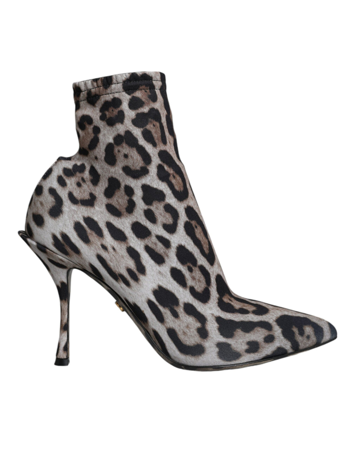 Dolce & Gabbana Gray Leopard Stretch Heels Ankle Boots Shoes -   -  Dolce & Gabbana.